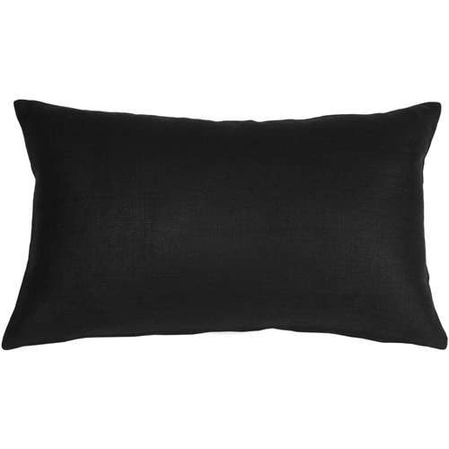 Pillow Decor - Tuscany Linen Black 12x19 Throw Pillow