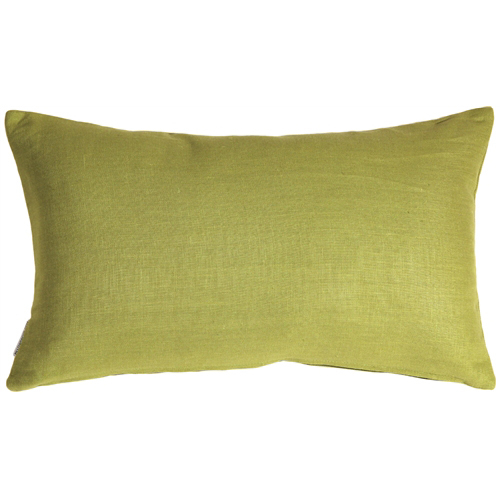 Pillow Decor - Tuscany Linen Apple Green 12x19 Throw Pillow
