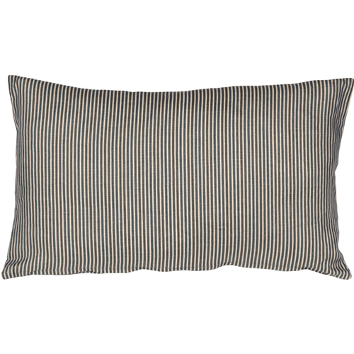 Pillow Decor - Ticking Stripe Wedgewood Blue 12x19 Throw Pillow
