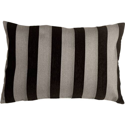 Pillow Decor - Brackendale Stripes Black Rectangular Throw Pillow