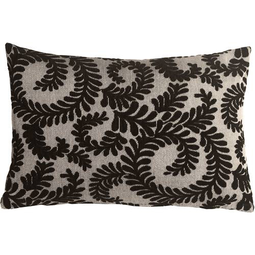 Pillow Decor - Brackendale Ferns Black Rectangular Throw Pillow