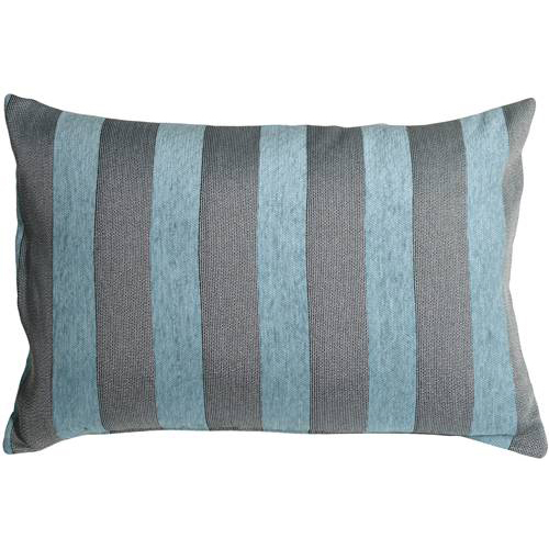Pillow Decor - Brackendale Stripes Sea Blue Rectangular Throw Pillow