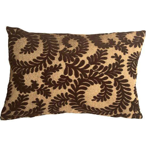 Pillow Decor - Brackendale Ferns Brown Rectangular Throw Pillow