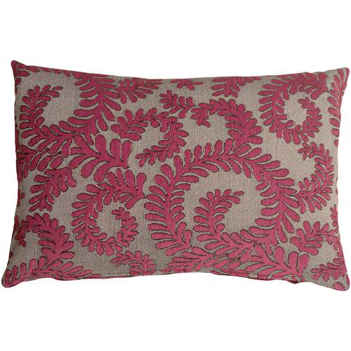 Pillow Decor - Brackendale Ferns Pink Rectangular Throw Pillow
