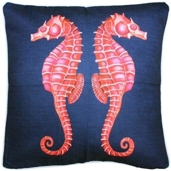 Pillow Decor - Sea Island Sea Horse Reflect Throw Pillow 20x20