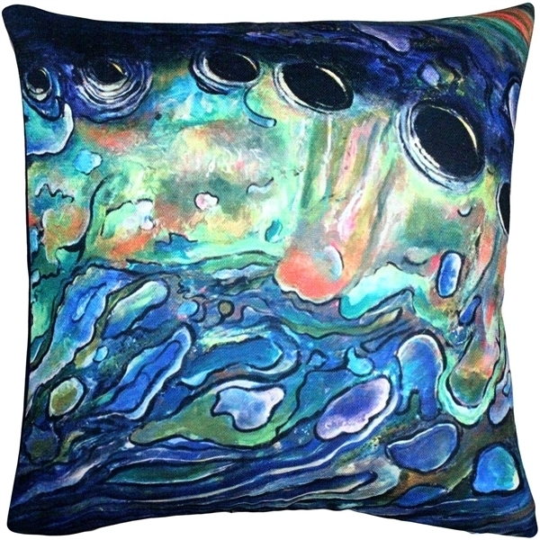 Pillow Decor - Shoal Cape Abalone Close Up Throw Pillow 20x20