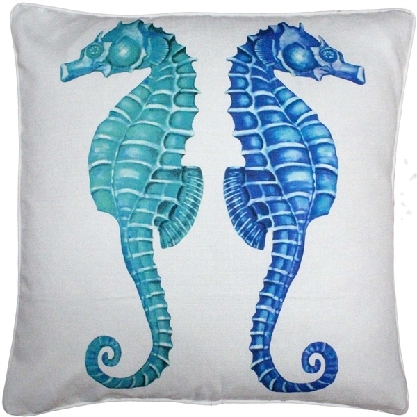Pillow Decor - Capri Seahorse Reflect Throw Pillow 26x26