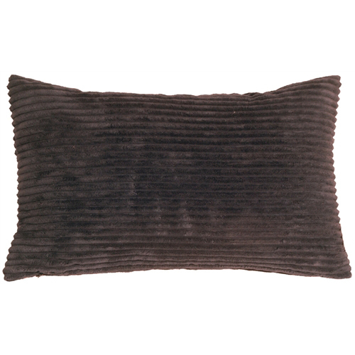 Pillow Decor - Wide Wale Corduroy 12x20 Dark Brown Throw Pillow