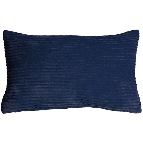 Pillow Decor - Wide Wale Corduroy 12x20 Dark Blue Throw Pillow