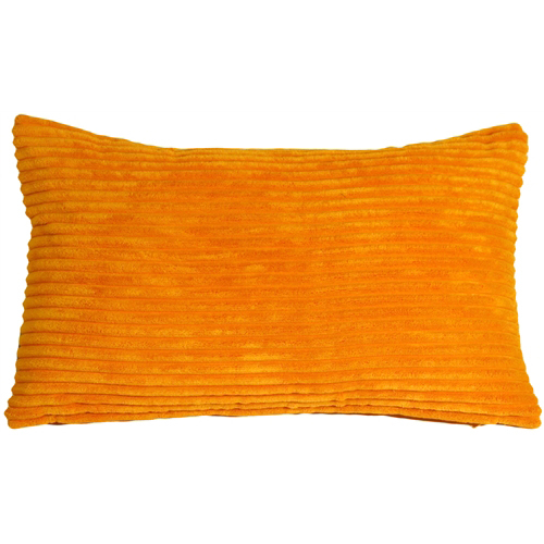 Pillow Decor - Wide Wale Corduroy 12x20 Light Orange Throw Pillow