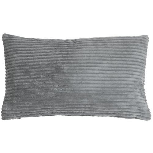 Pillow Decor - Wide Wale Corduroy 12x20 Dark Gray Throw Pillow