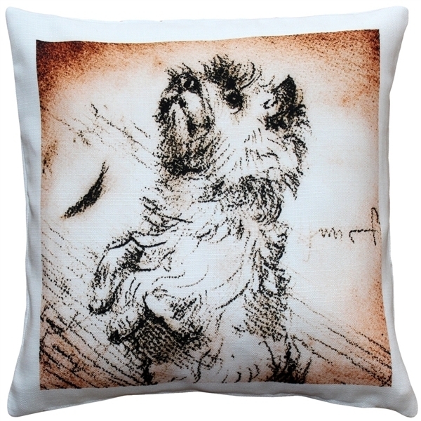 Pillow Decor - Cairn Terrier Sitting Up Dog Pillow 17x17