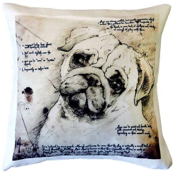 Pillow Decor - Pug 17x17 Dog Pillow