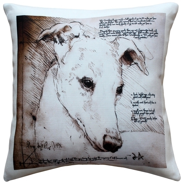 Pillow Decor - Greyhound 17x17 Dog Pillow