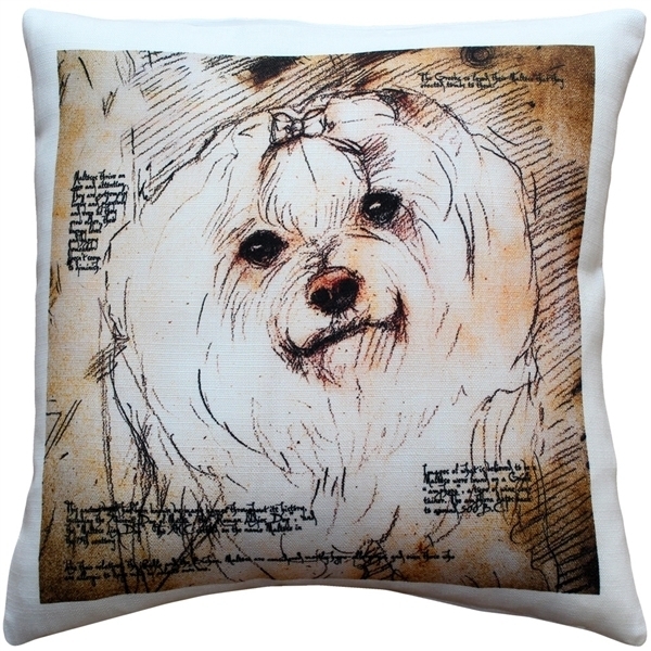 Pillow Decor - Maltese 17x17 Dog Pillow