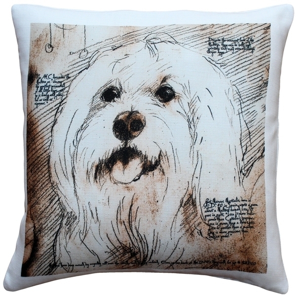 Pillow Decor - Mischievous Maltese 17x17 Dog Pillow