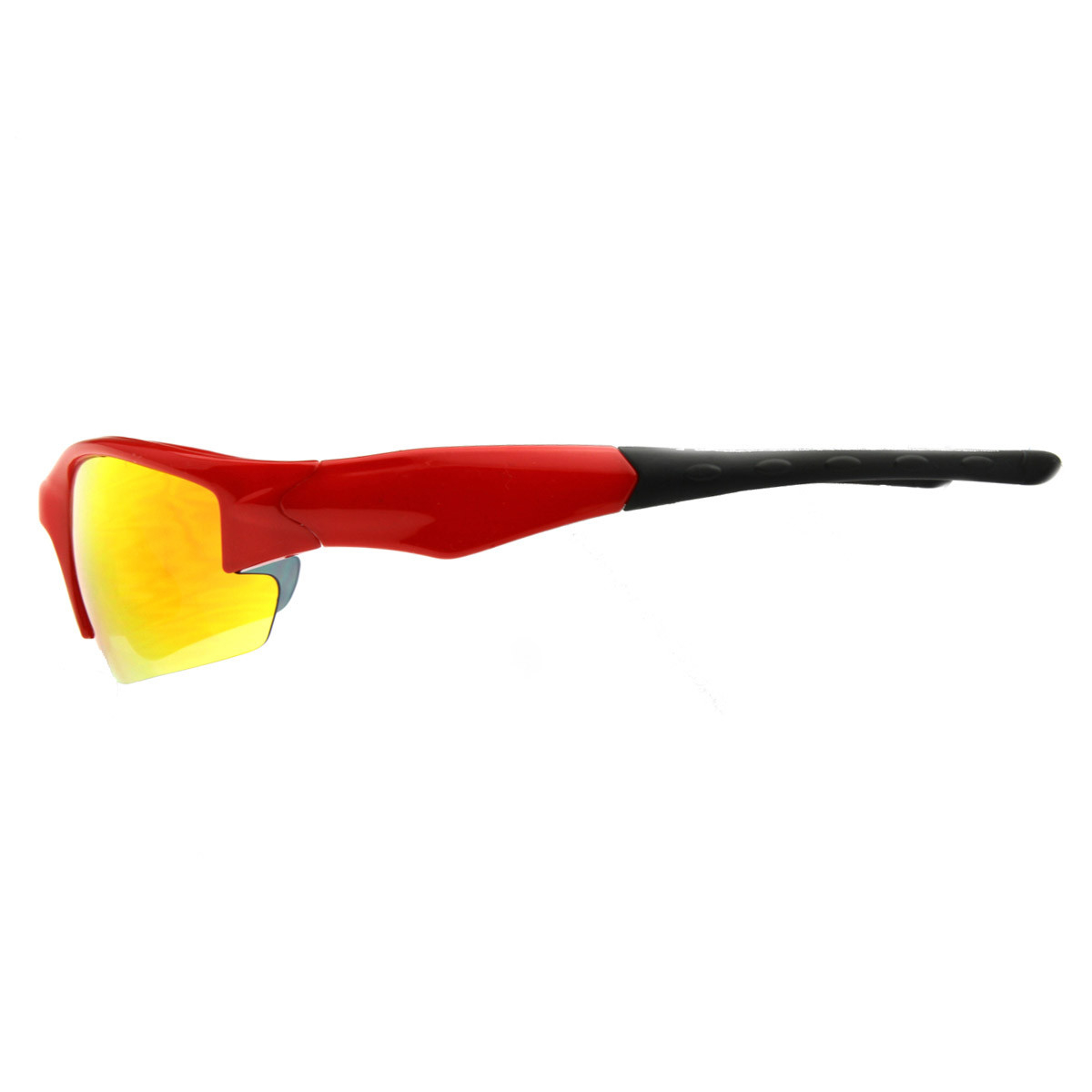 Semi-Rimless TR90 Sports Wrap Sunglasses - Matte Black