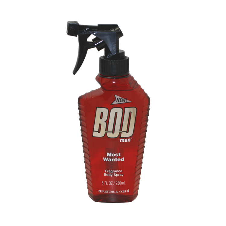BOD MAN MOST WANTED By Parfums De Coeur For Men FRAGRANCE BODY SPRAY 8.0 Oz / 236 Ml