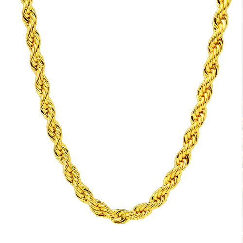 14K Yellow Gold 6MM Twist Rope Chain Necklace Unisex