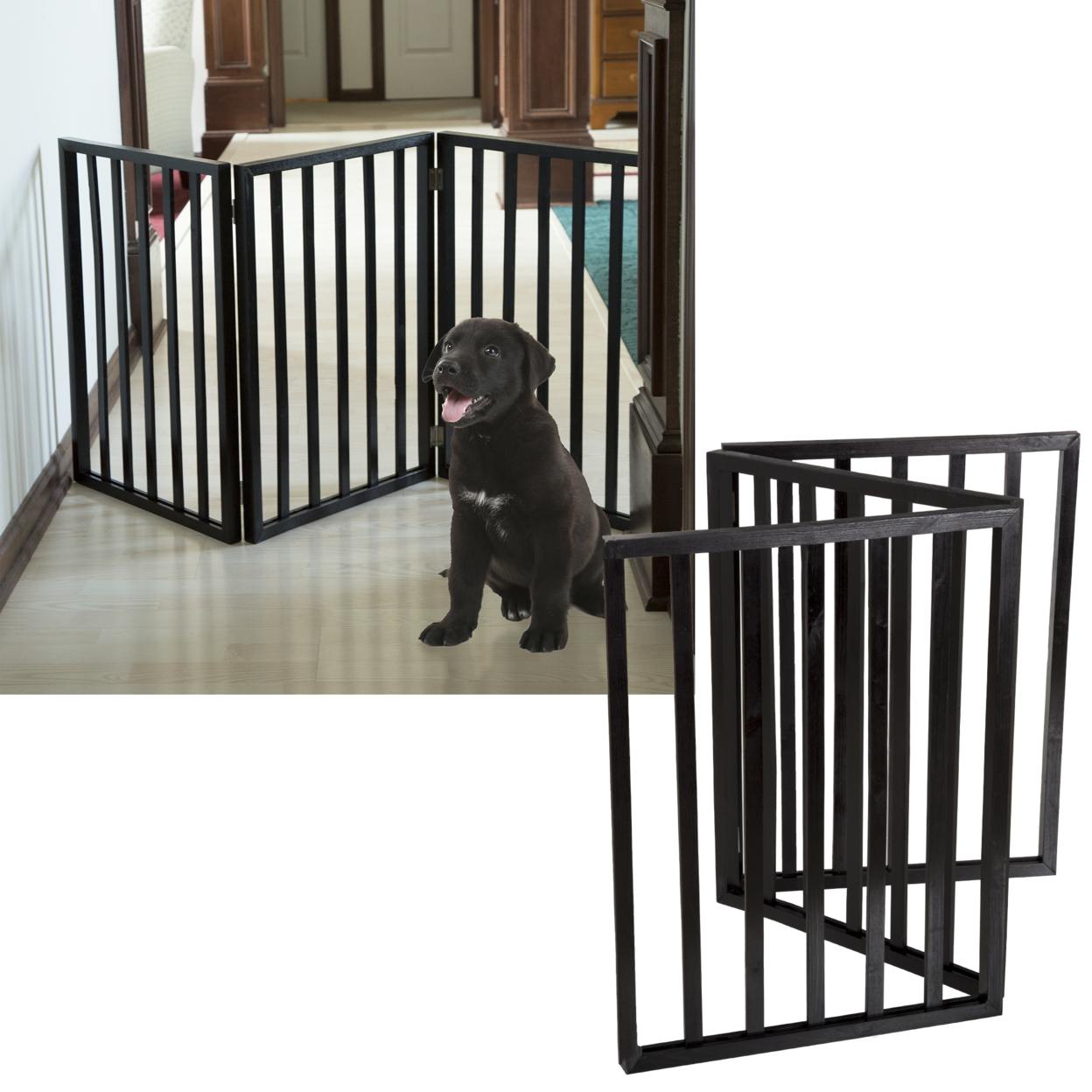 PETMAKER Freestanding Wooden Pet Gate