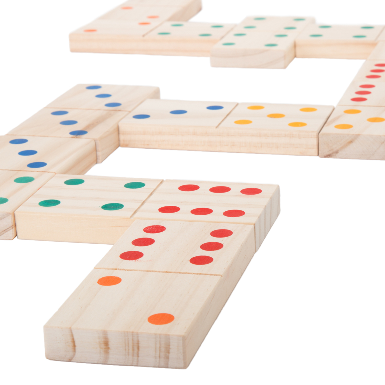 Hey! Play! Giant Wooden Dominoes Set 28 Large Tiles 5.3 X 2.6 Inches