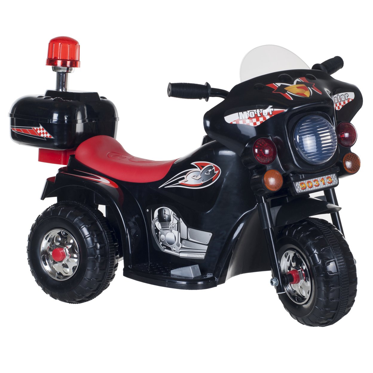 Lil' Rider Three Wheeled Motorcycle Ride-on - Black Ride On Toy Motorbike Chopper 2 - 4 Yrs Toddler