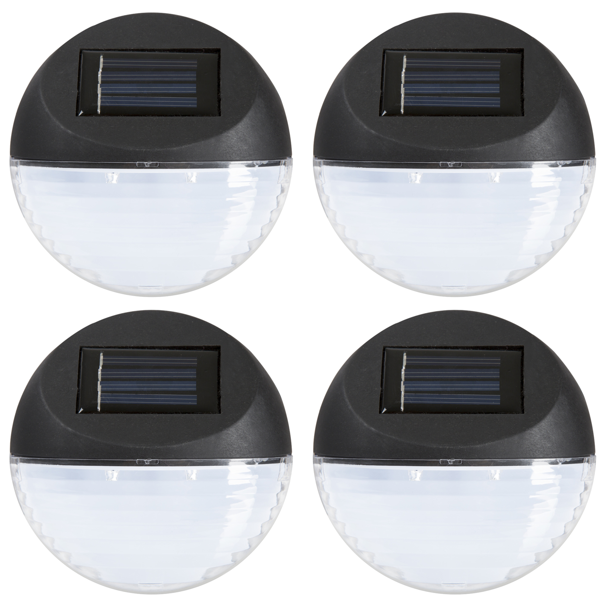 Pure Garden Round Solar LED Lights - Black - Set Of 4