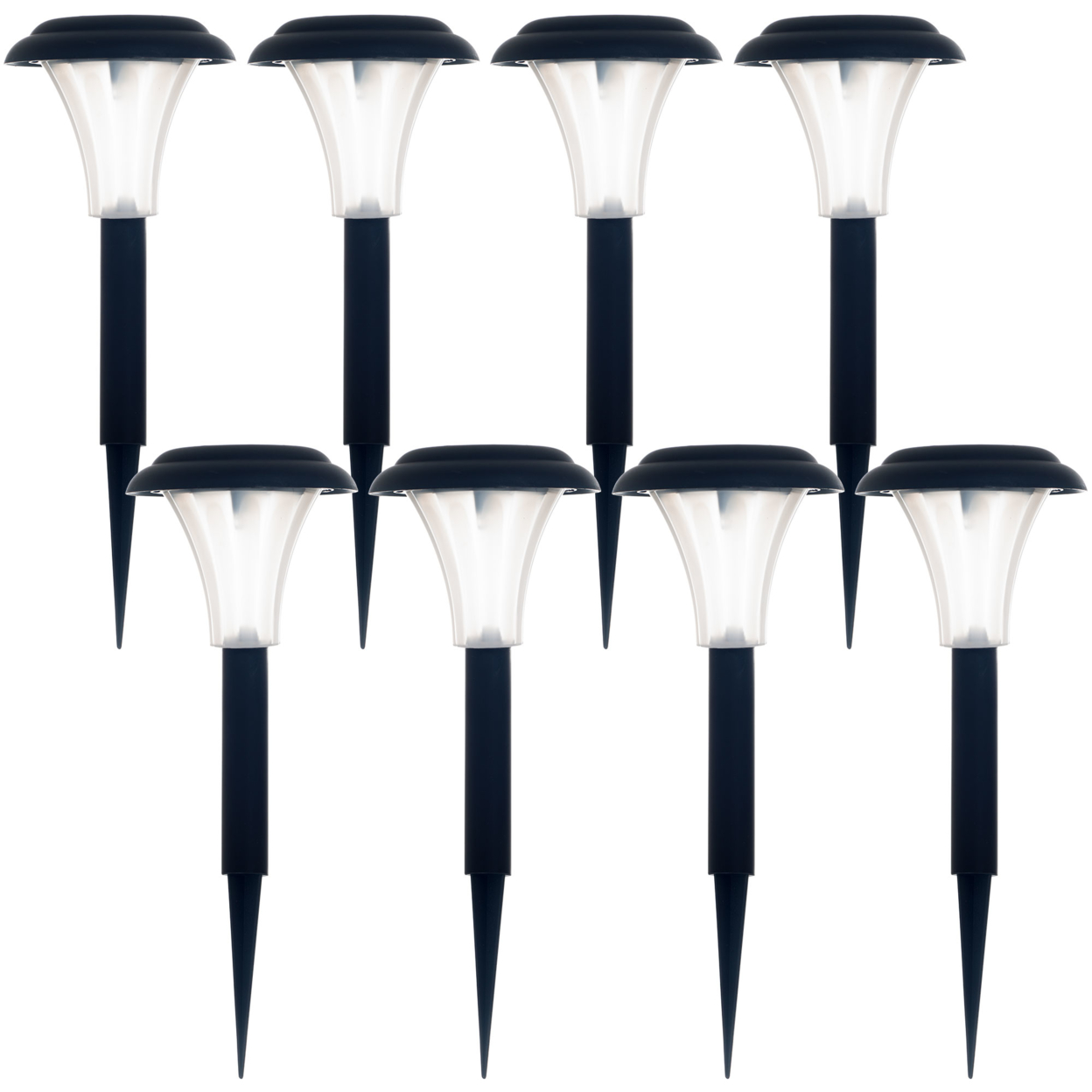 Cordless Solar Outdoor Accent Lights, Set Of 8