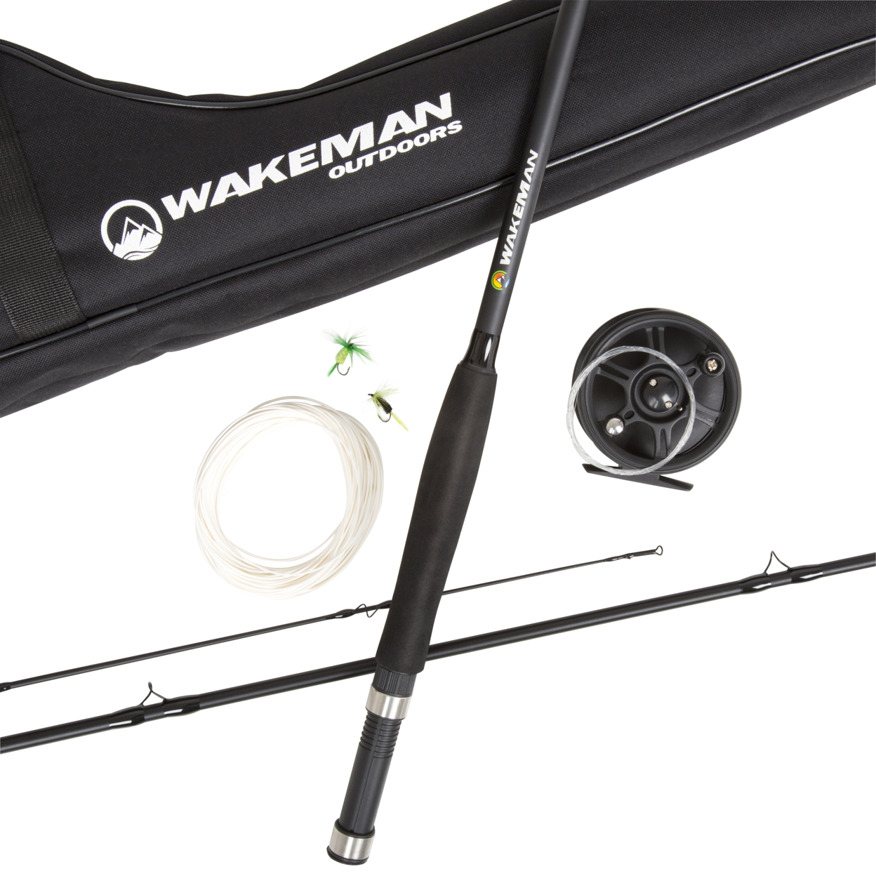 Wakeman Charter Series Fly Fishing Combo With Carry Bag - Black