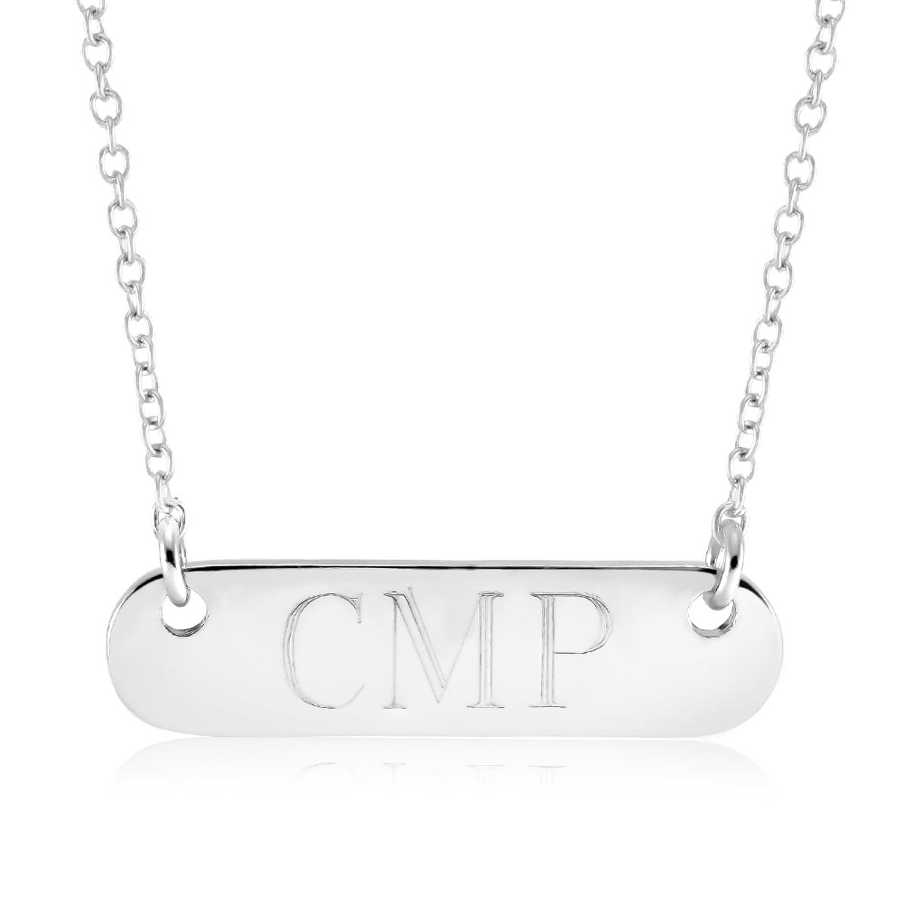 Personliazed Bar Necklace-Free Engraving - Yellow