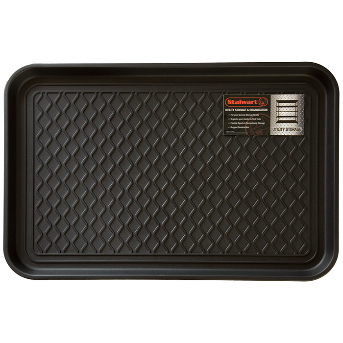 Stalwart Eco Friendly Utility Boot Tray Mat - 24 X 15 Inches - Black