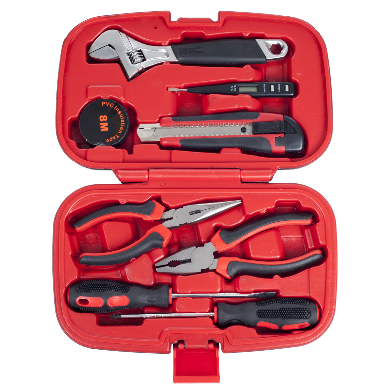 Household Hand Tools, Tool Set - 15 Piece Set Includes – Hammer, Wrench, Screwdriver, Pliers (Tool Kit For The Home, Office, Or Car)