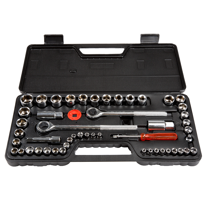 Stalwart 52 Piece 1/4, 3/8 And 1/2 Drive Socket Wrench Set SAE And Metric