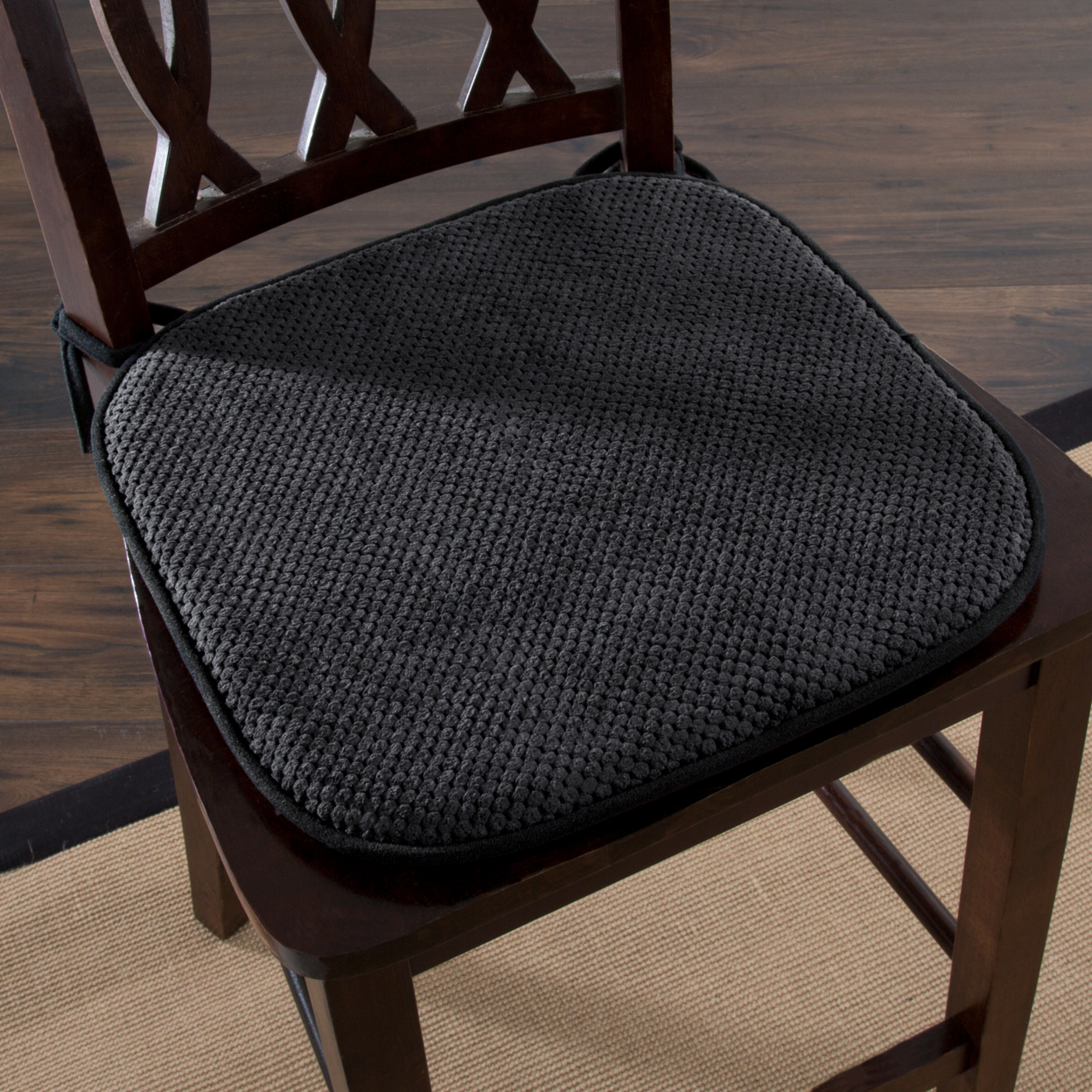 Lavish Home Memory Foam Chair Pad - Charcoal
