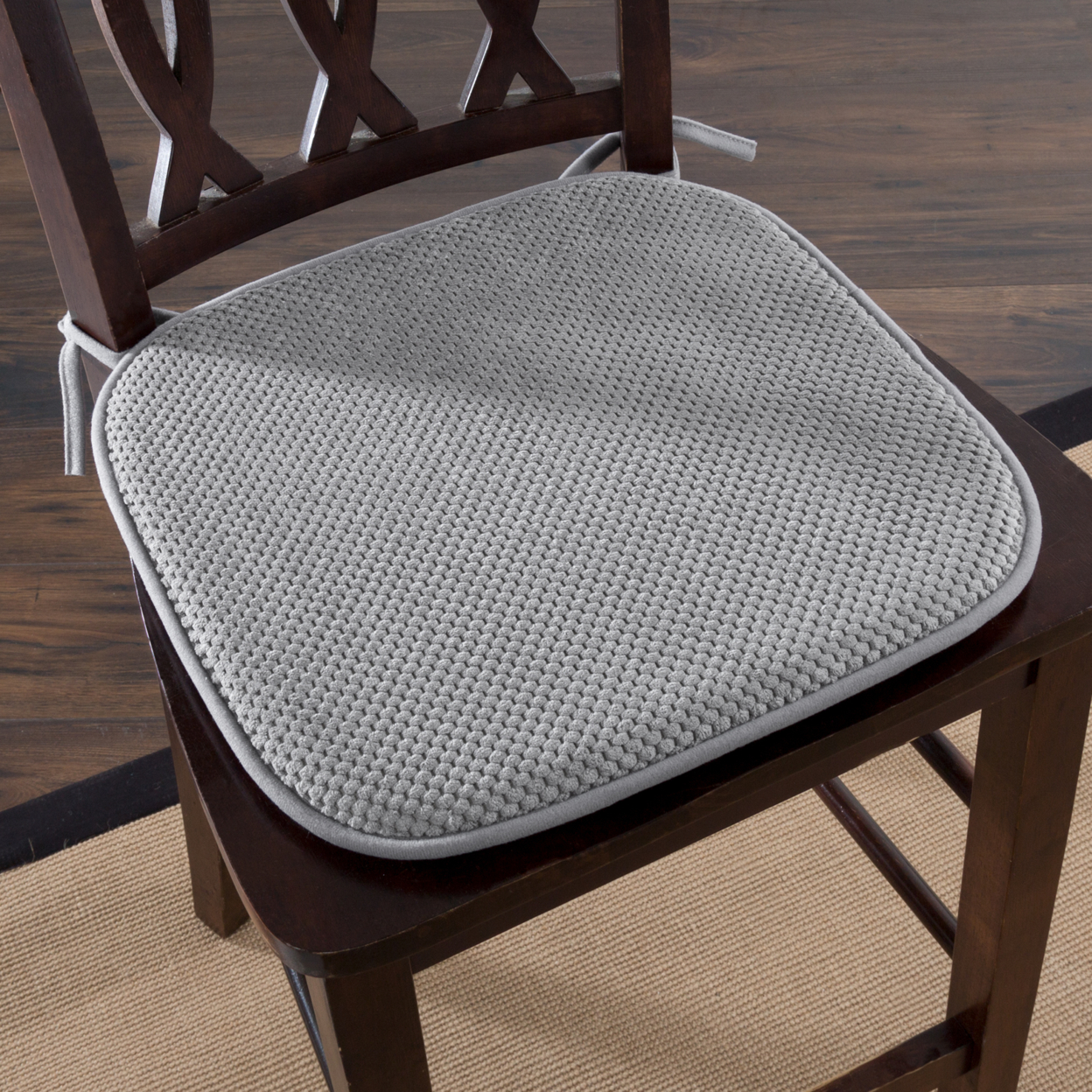 Lavish Home Memory Foam Chair Pad - Platinum