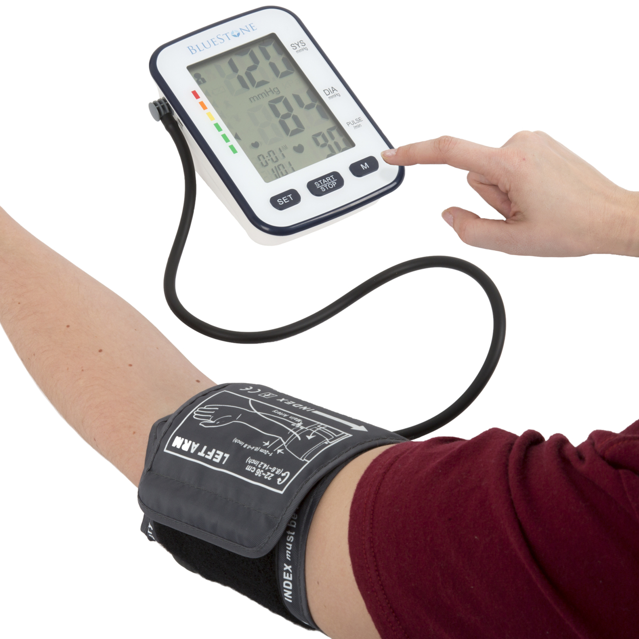 Blood Pressure Cuff – Electronic Digital Upper Arm Heart Monitor With LCD Display Personal Health Tracker Device For Hypertension