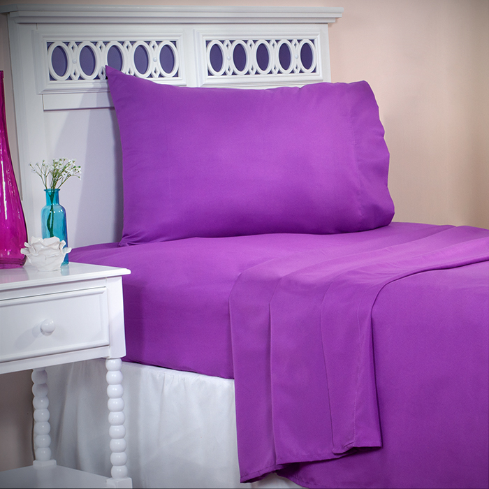Lavish Home Series 1200 3 Piece Twin Sheet Set - Purple