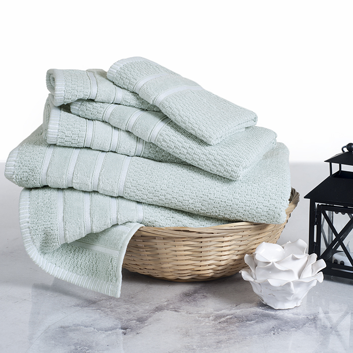 Lavish Home 100% Cotton Rice Weave 6 Piece Towel Set