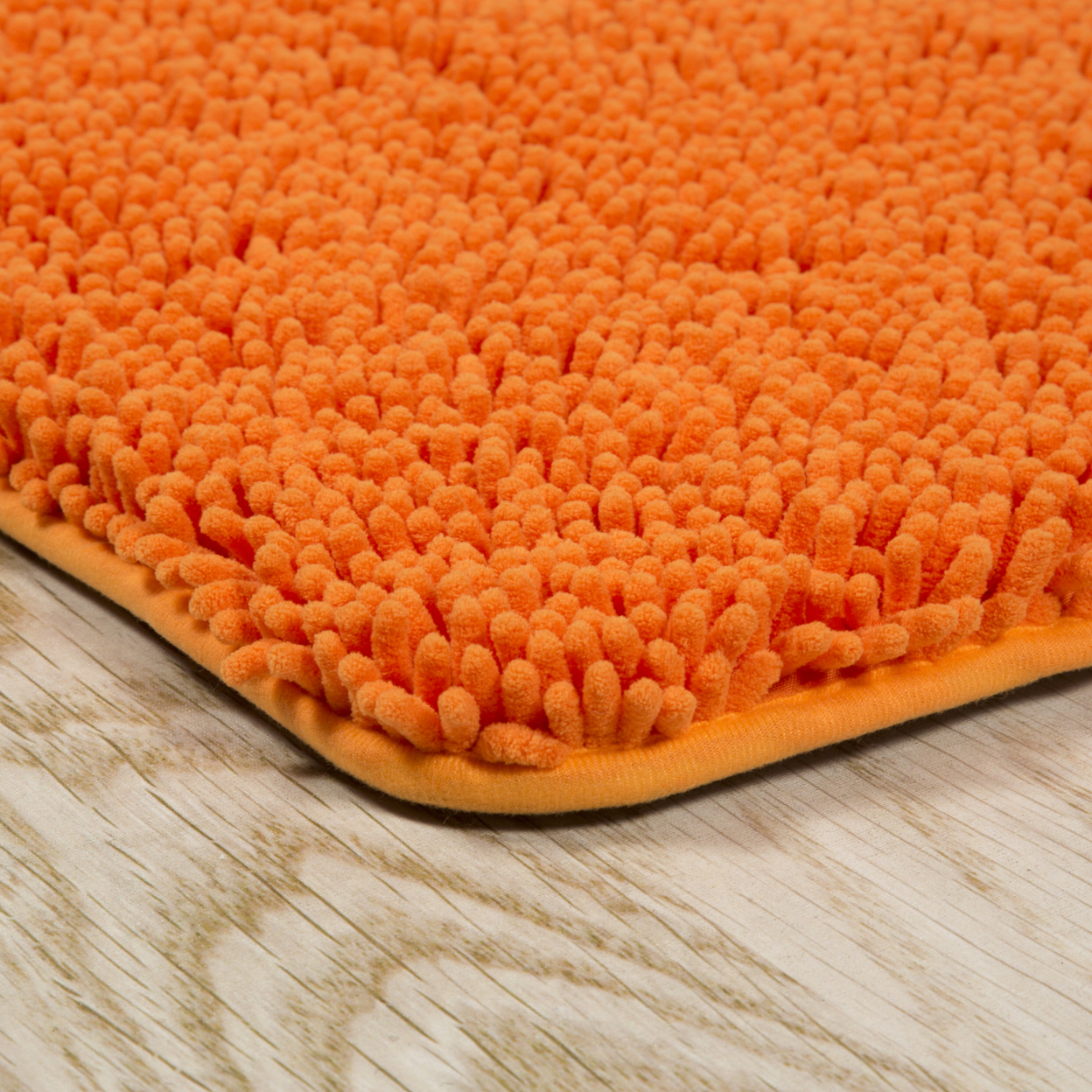 Lavish Home 2 Piece Memory Foam Shag Bath Mat - Orange