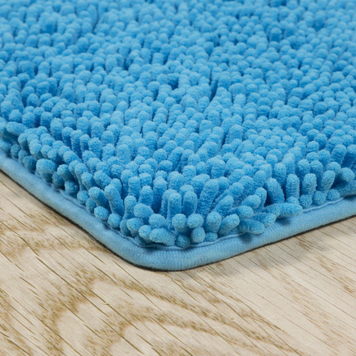 Lavish Home Memory Foam Shag Bath Mat 2-feet By 5-feet - Blue