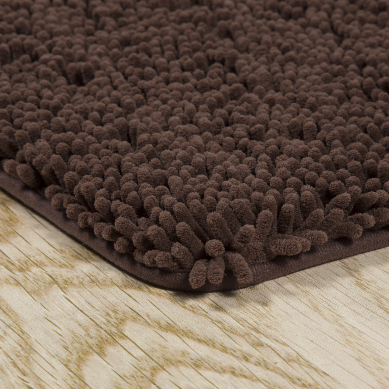 Lavish Home Memory Foam Shag Bath Mat 2-feet By 5-feet - Chocolate