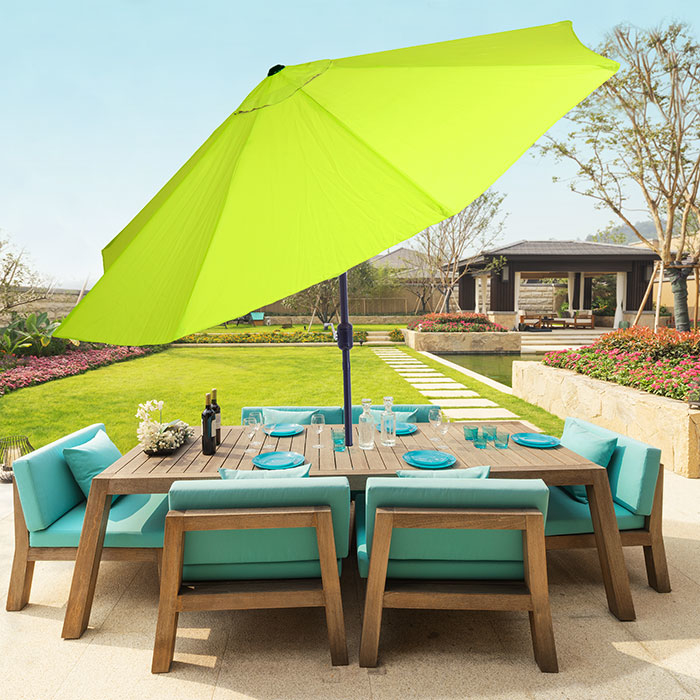 Pure Garden 10 Foot Aluminum Patio Umbrella With Auto Tilt-Lime Green
