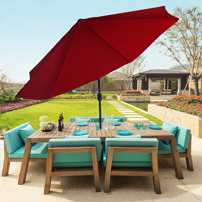 Pure Garden 10 Foot Aluminum Patio Umbrella With Auto Tilt - Red