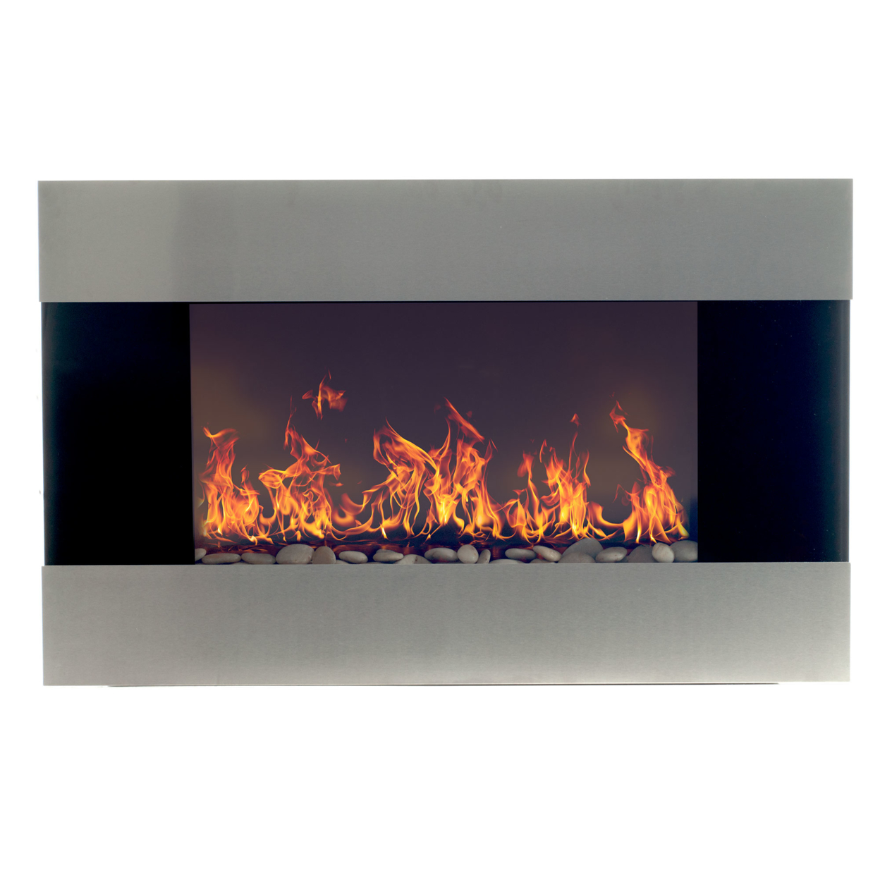Northwest Stainless Steel Electric Fireplace With Wall Mount & Remote