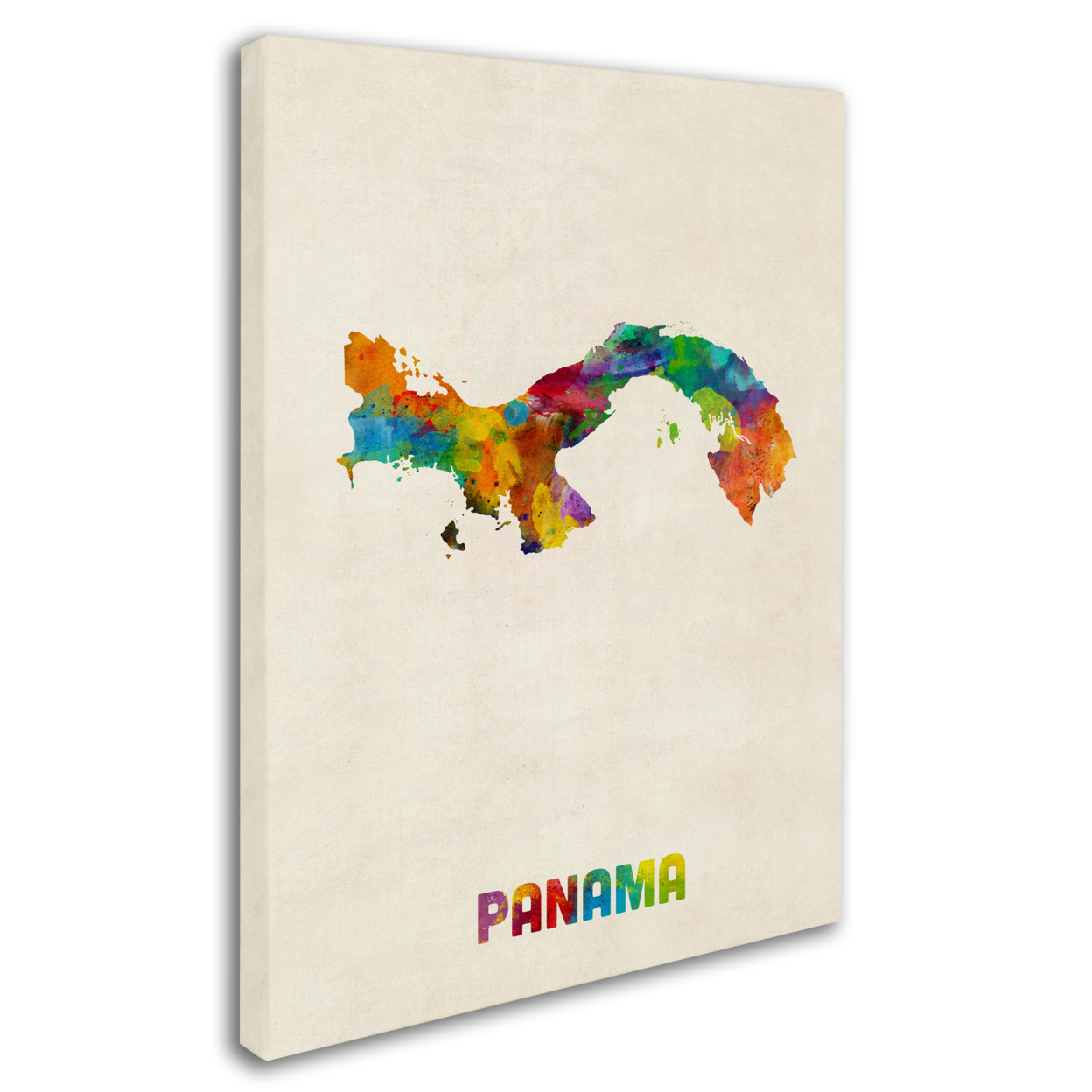Michael Tompsett 'Panama Watercolor Map' 14 X 19 Canvas Art