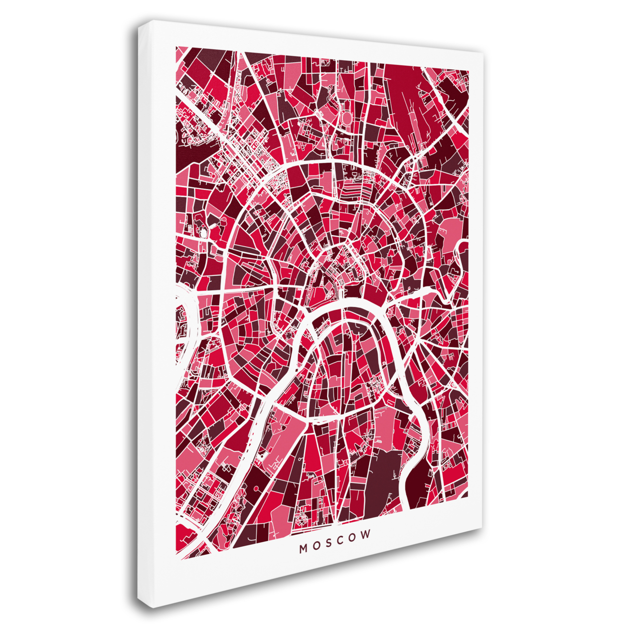 Michael Tompsett 'Moscow City Street Map IV' 14 X 19 Canvas Art