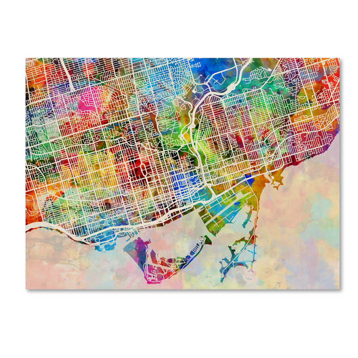 Michael Tompsett 'Toronto Street Map' 14 X 19 Canvas Art