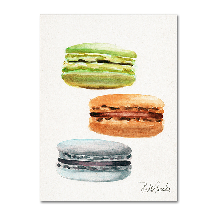 Jennifer Redstreake '3 Macarons No Words' 14 X 19 Canvas Art