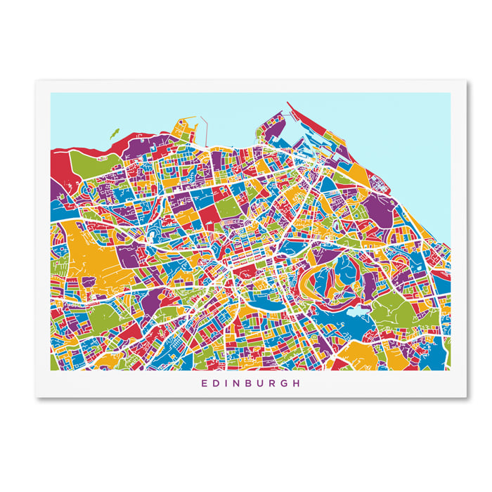 Michael Tompsett 'Edinburgh Street Map III' 14 X 19 Canvas Art