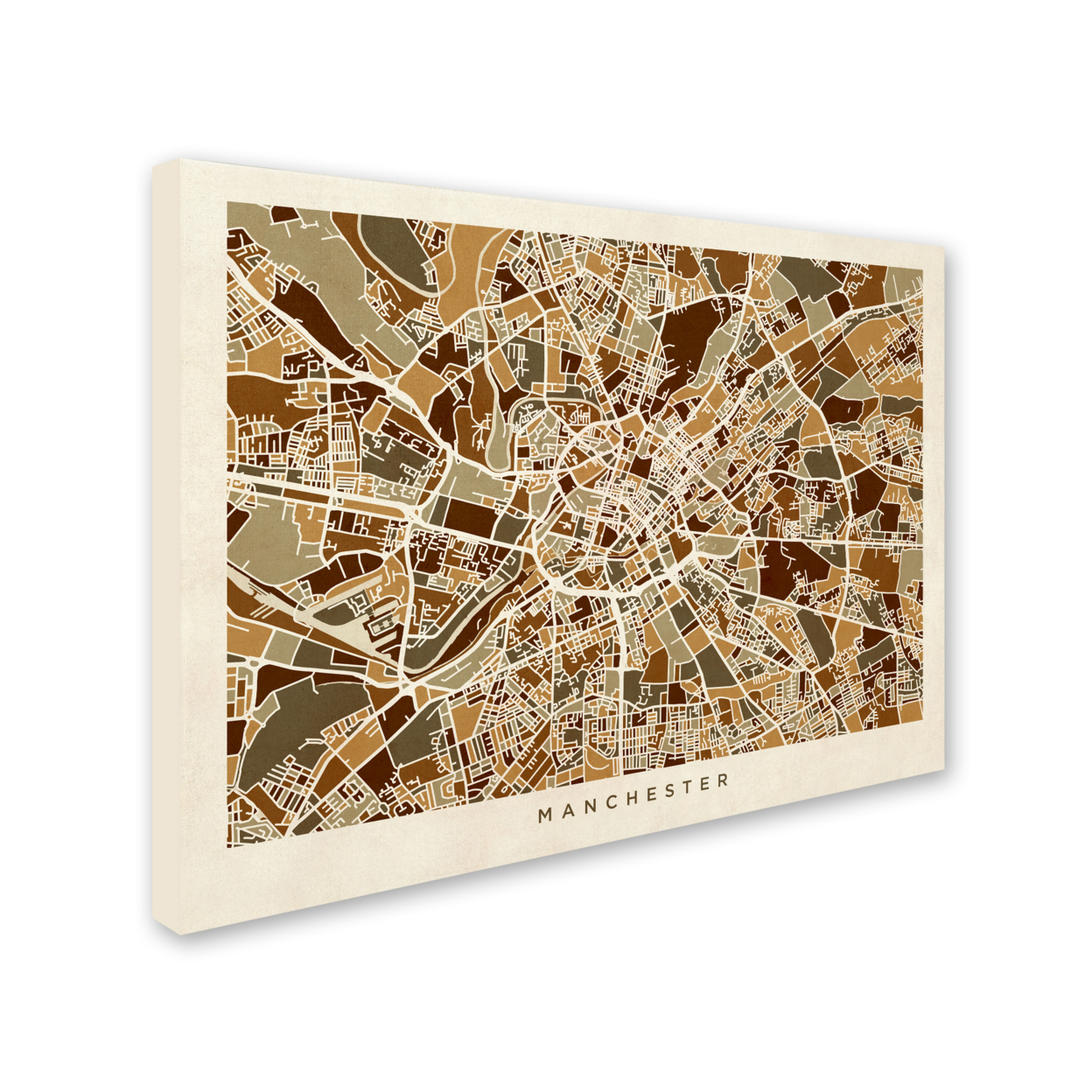 Michael Tompsett 'Manchester England Street Map II' 14 X 19 Canvas Art